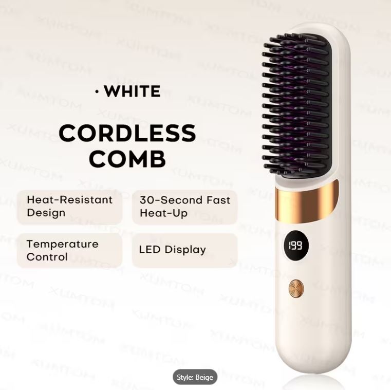 Multifunctional Hair Straightener Brush & Curling Iron