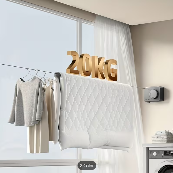 Retractable Clothes Drying Rope – Space-Saving, Strong & Discreet