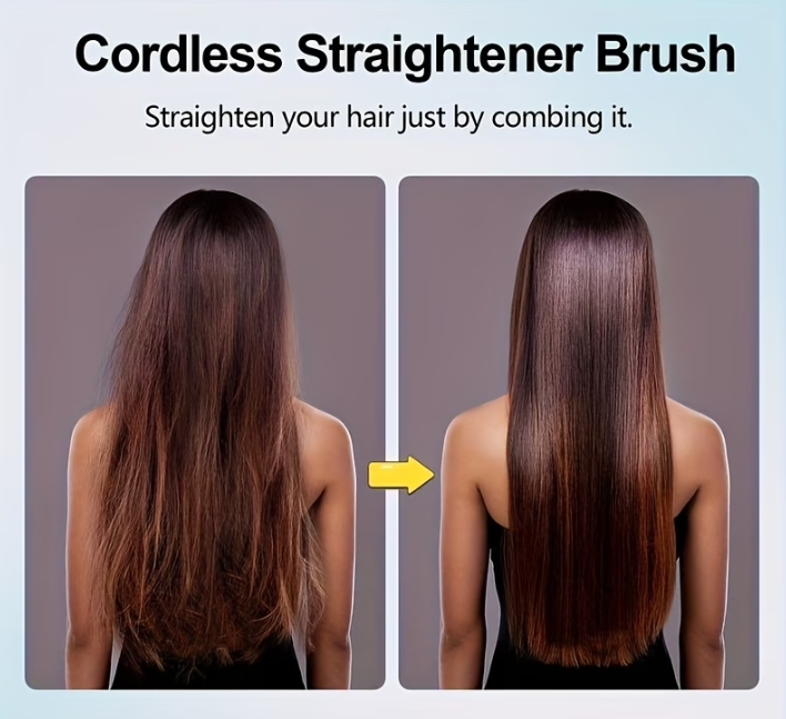 Multifunctional Hair Straightener Brush & Curling Iron