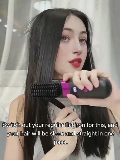 Multifunctional Hair Straightener Brush & Curling Iron
